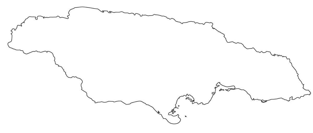 Карта Јамајке контура