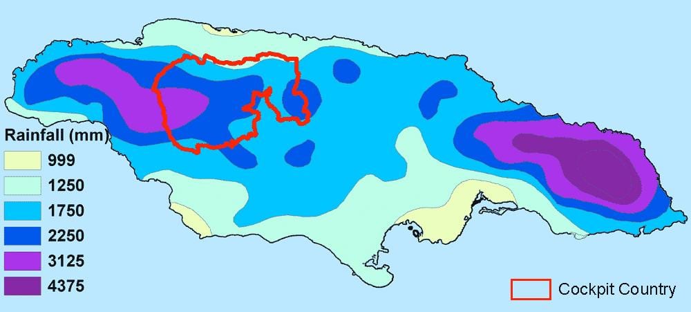 Карта Јамајке клима