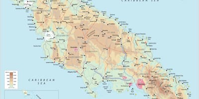 Карта јужне обале Јамајке 
