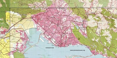 Кингстон Јамајка на мапи