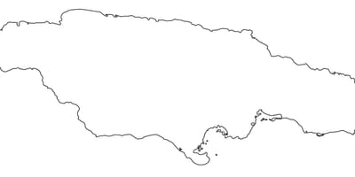 Празна карта са границама Јамајке